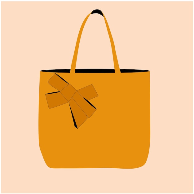 elegante bolso de tote amarillo con un lazo decorativo