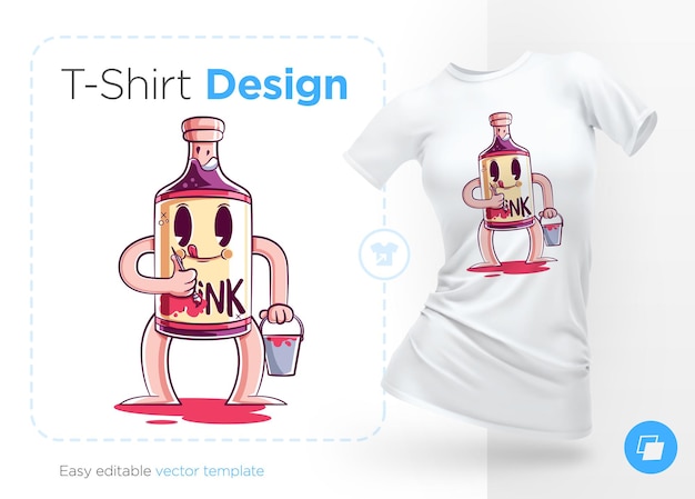 Vector elegante botella de alcohol imprimir en camisetas, fundas de sudaderas para teléfonos móviles, recuerdos