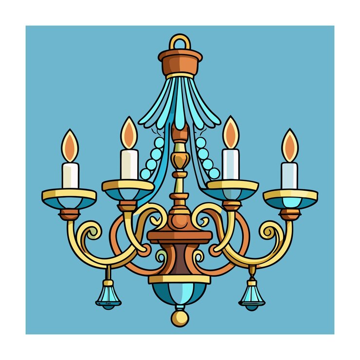 Vector elegante candelabro con detalles ornamentados diseño de iluminación de lujo