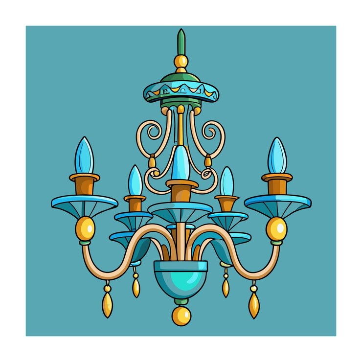 Vector elegante candelabro con detalles ornamentados diseño de iluminación de lujo