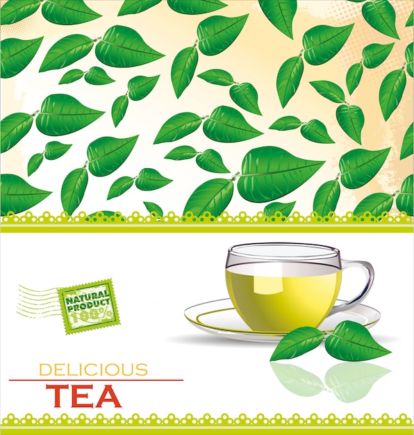 Elegante carta de menú de té.