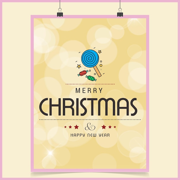 Elegante cartel de Feliz Navidad con diseño festivo y alegría navideña