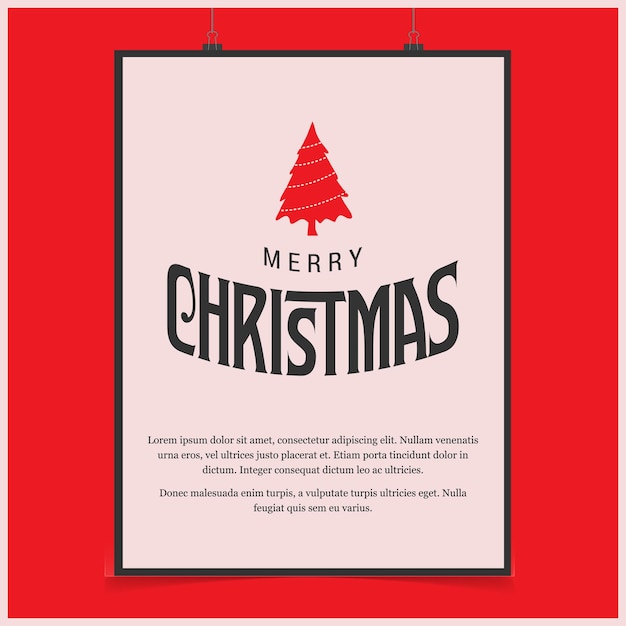 Elegante cartel de Feliz Navidad con diseño festivo y alegría navideña