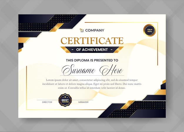 Elegante certificado de apreciación plantilla moderna Conjunto de plantillas de certificado de diploma con insignias