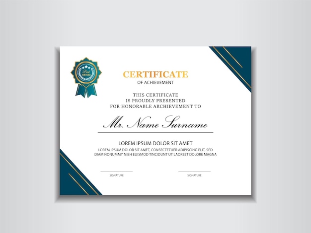 Elegante certificado de logro