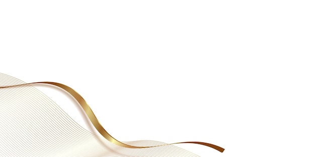 Elegante cinta de oro sobre un fondo blanco