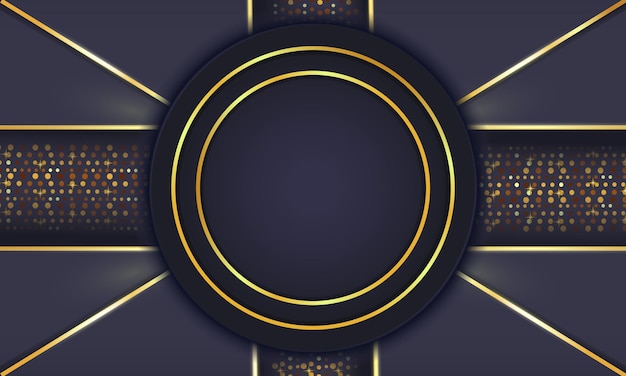 Elegante círculo dorado lujo fondo copia espacio iluminación chispa puntos brillantes vector de partículas