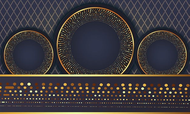 Elegante círculo dorado lujo fondo copia espacio iluminación chispa puntos brillantes vector de partículas
