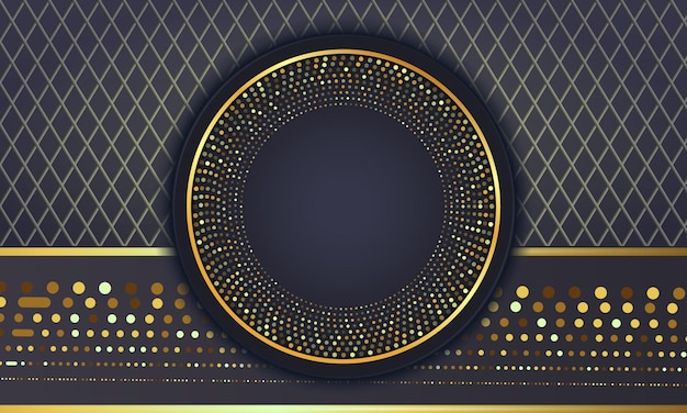 Elegante círculo dorado lujo fondo copia espacio iluminación chispa puntos brillantes vector de partículas