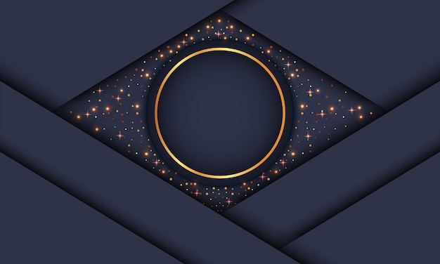 Elegante círculo dorado lujo fondo copia espacio iluminación chispa puntos brillantes vector de partículas