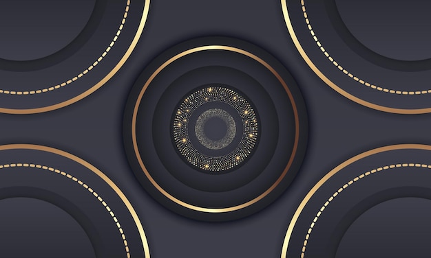 Elegante círculo dorado lujo fondo copia espacio iluminación chispa puntos brillantes vector de partículas