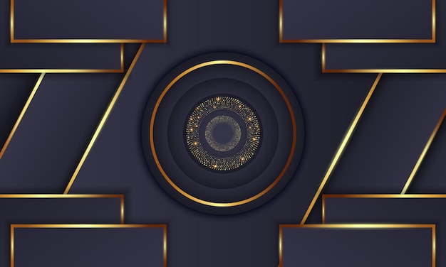 Elegante círculo dorado lujo fondo copia espacio iluminación chispa puntos brillantes vector de partículas