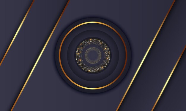 Elegante círculo dorado lujo fondo copia espacio iluminación chispa puntos brillantes vector de partículas