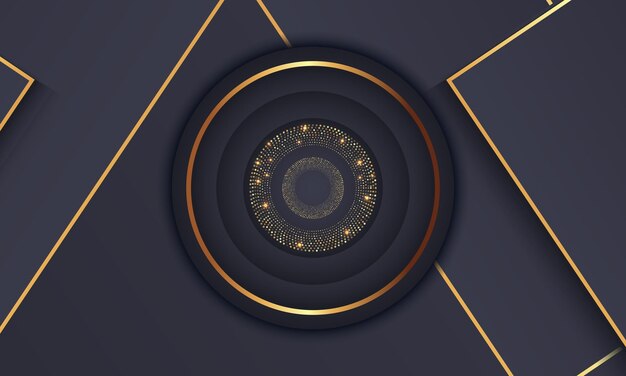 Elegante círculo dorado lujo fondo copia espacio iluminación chispa puntos brillantes vector de partículas