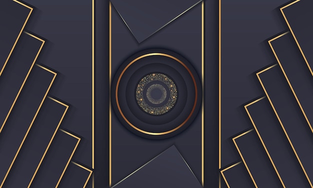 Elegante círculo dorado lujo fondo copia espacio iluminación chispa puntos brillantes vector de partículas
