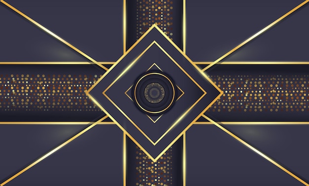 Elegante círculo dorado lujo fondo copia espacio iluminación chispa puntos brillantes vector de partículas