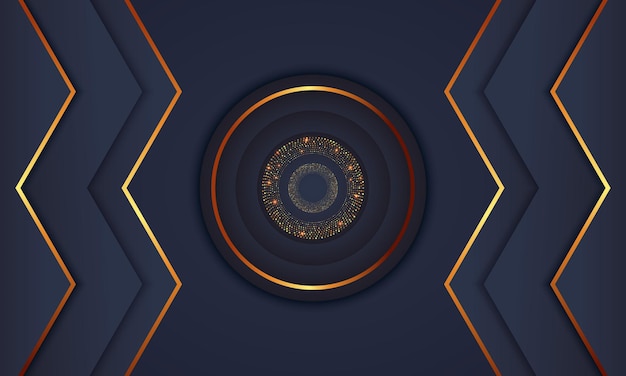 Elegante círculo dorado lujo fondo copia espacio iluminación chispa puntos brillantes vector de partículas