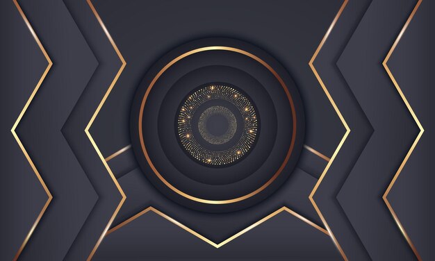 Elegante círculo dorado lujo fondo copia espacio iluminación chispa puntos brillantes vector de partículas