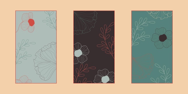 elegante colección de carteles florales