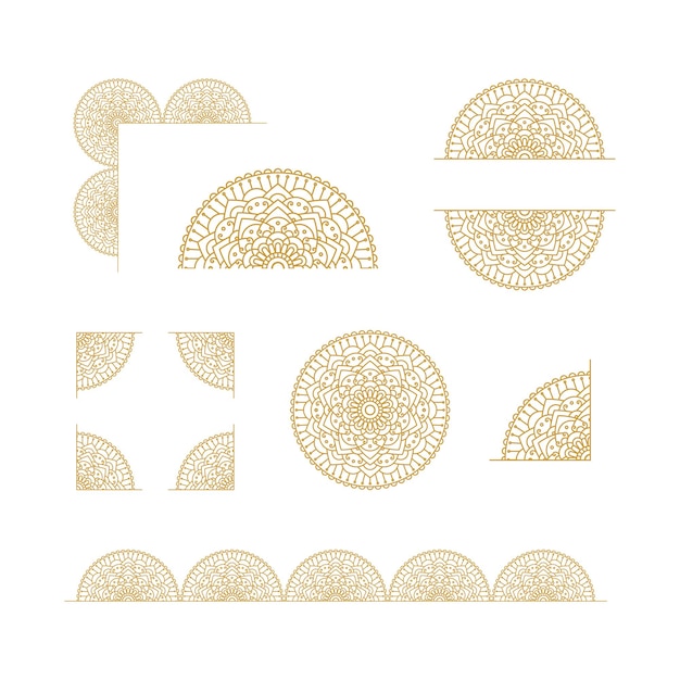 Elegante colección de elementos de diseño de Mandala
