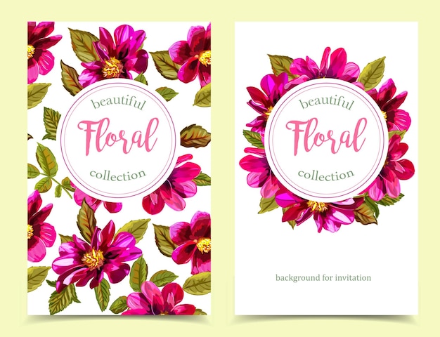 Vector elegante colección floral con flores aisladas dibujadas a mano en b