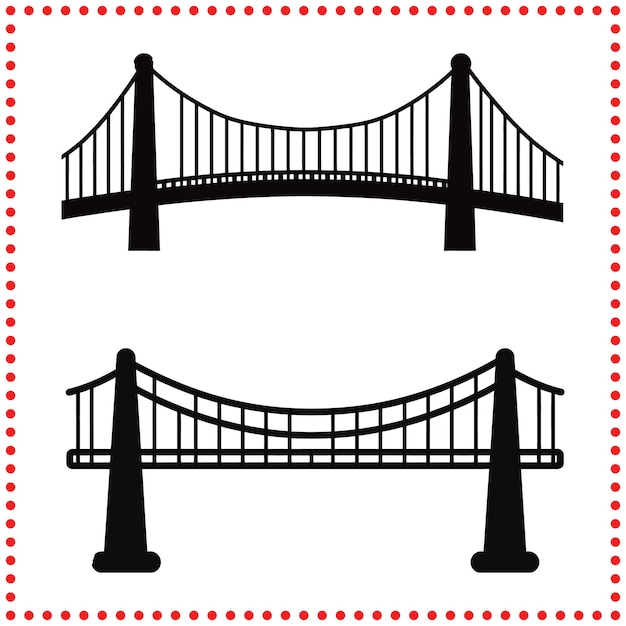 Elegante colección de siluetas de puentes perfecta para ilustraciones urbanas y escénicas