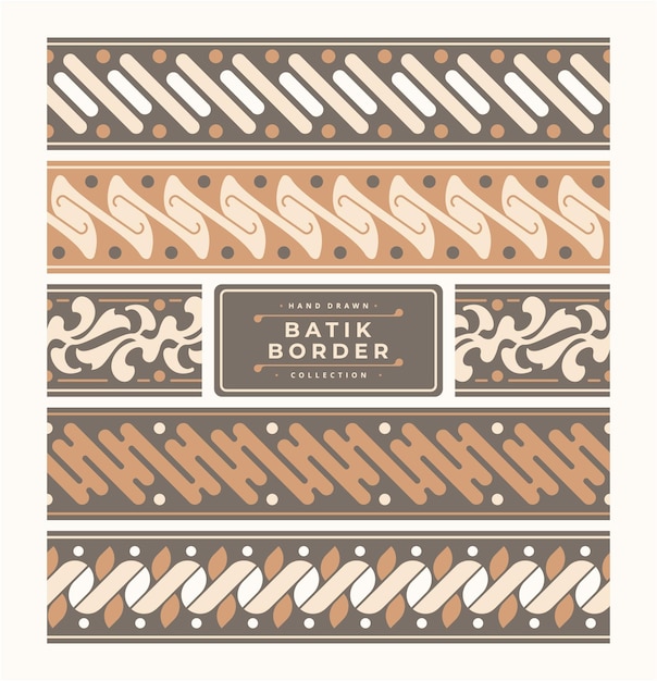 elegante colección de vectores de borde de batik