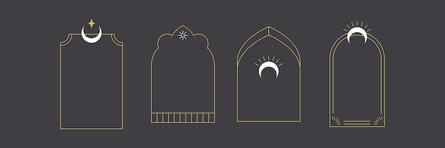 Elegante colección vectorial de marcos del arco celeste