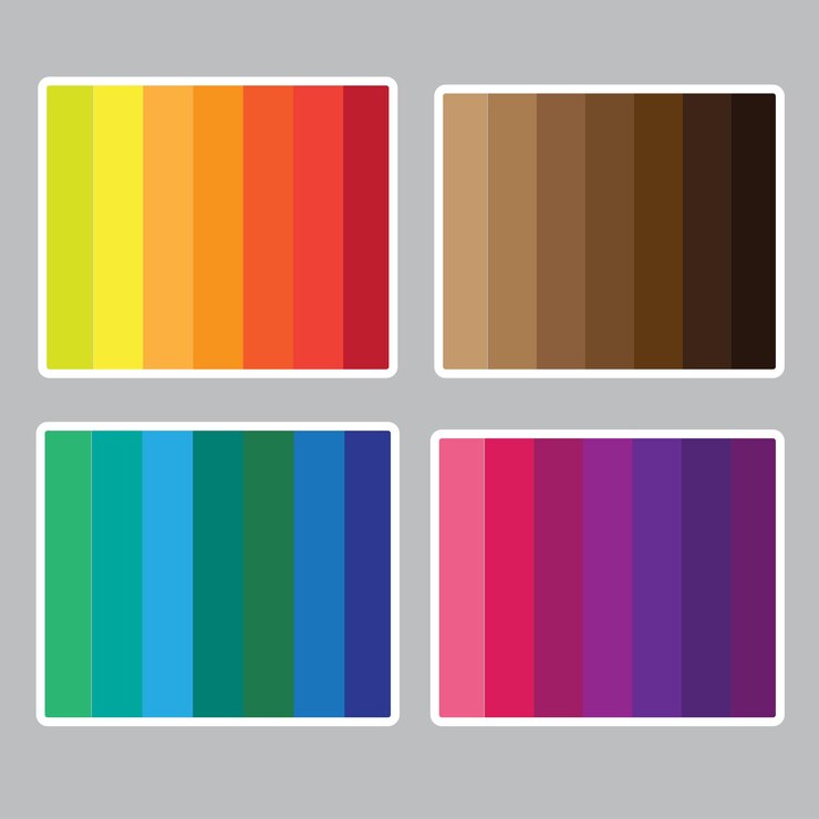 Vector elegante conjunto de colorida paleta de colores