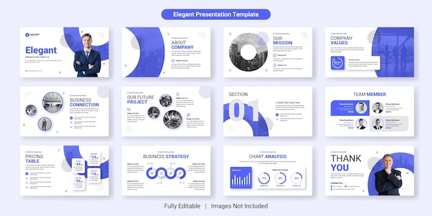 Vector elegante conjunto de diseño de plantillas de diapositivas de presentación de negocios