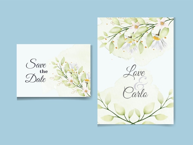 Elegante conjunto de invitaciones florales para bodas