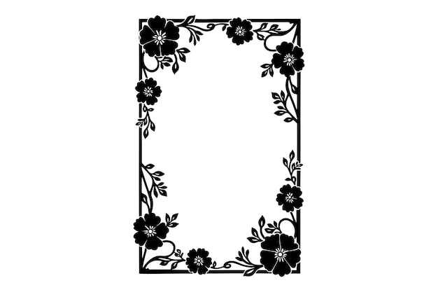 Elegante conjunto de marcos de silueta floral