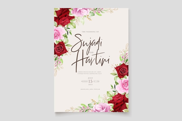 Vector elegante conjunto de tarjetas florales acuarela