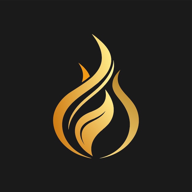 Un elegante y contemporáneo logotipo de llama dorada contra un fondo negro Desarrollar un elegante y contemporánea logotipo para una marca de computación en la nube