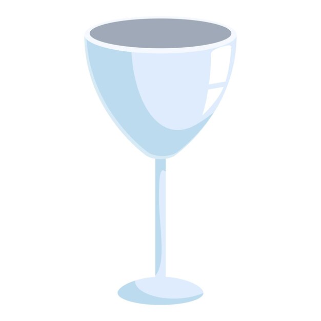 Una elegante copa de vino vacía de pie sobre un fondo blanco