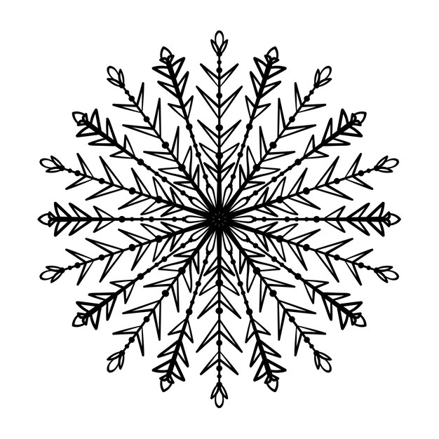 Elegante copo de nieve Elemento de diseño vectorial