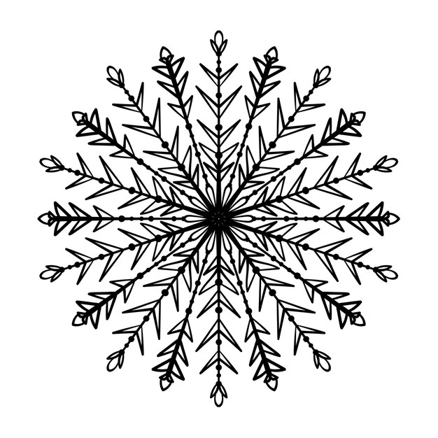 Elegante copo de nieve Elemento de diseño vectorial