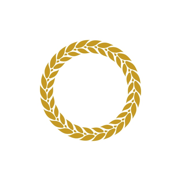 Elegante corona de laurel de hoja de círculo para proyectos de diseño atemporal perfecta para invitaciones de logotipos y
