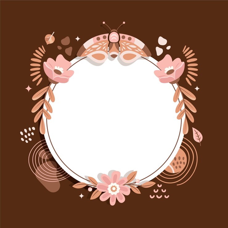 Vector elegante corona de mariposas florales para el diseño de invitaciones