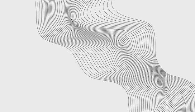 Elegante cuadrícula abstracta de alambre con curvas suaves que se cruzan en negro