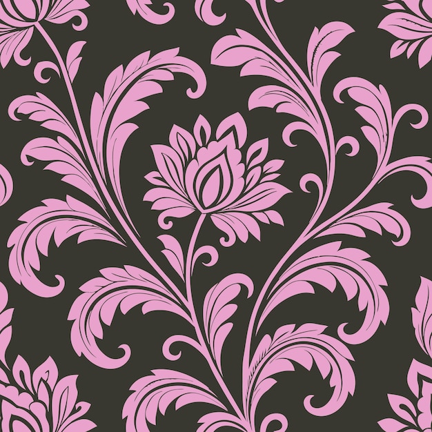 El elegante damasco floral rosado