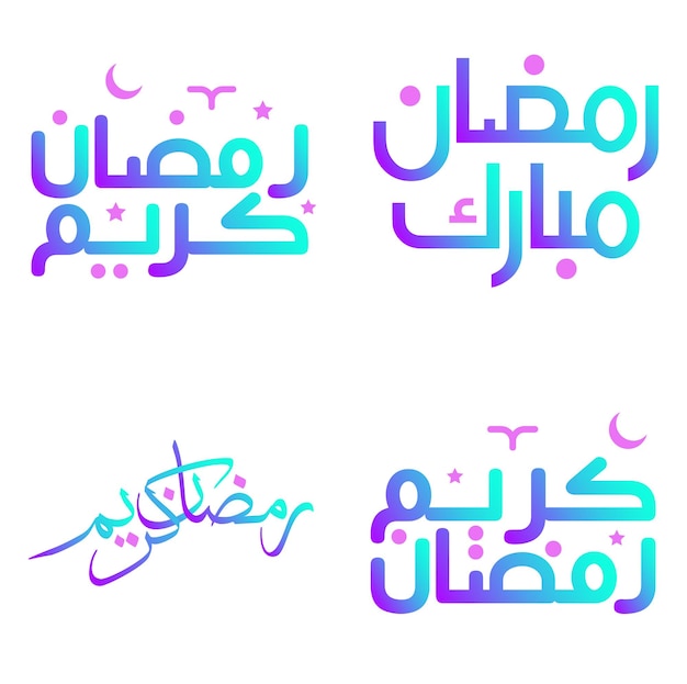 Elegante degradado Ramadan Kareem Vector Design con caligrafía árabe