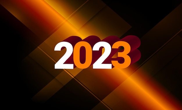 Elegante diseño abstracto de fondo de celebración de año nuevo 2023, banner, plantilla, saludo