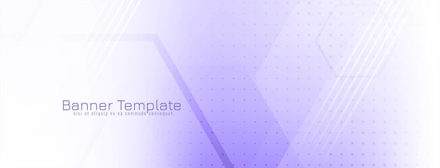 Elegante diseño de banner geométrico moderno de color violeta