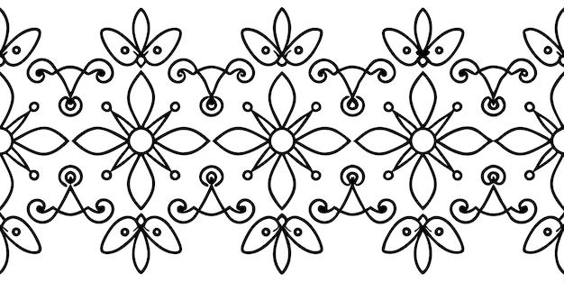 Elegante diseño de borde de remolino floral
