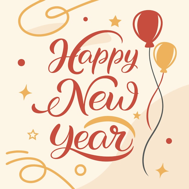 Elegante diseño de caligrafía de Feliz Año Nuevo