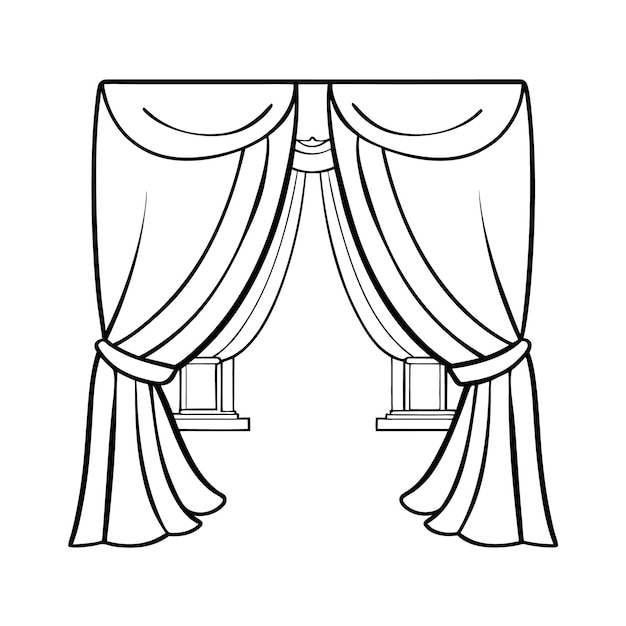 Elegante diseño de cortinas en blanco y negro