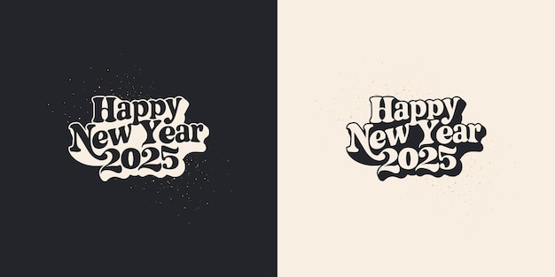 Elegante diseño de feliz año nuevo 2025 con una letra hermosa y limpia Vector premium diseño único y limpio