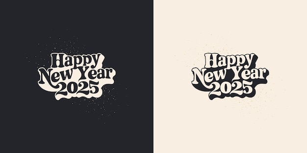 Elegante diseño de feliz año nuevo 2025 con una letra hermosa y limpia vector premium diseño único y limpio