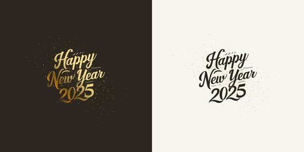 Elegante diseño de feliz año nuevo 2025 Vector con fuente manuscrita de lujo Vector premium único y limpio diseño